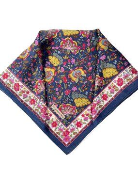 Vintage Yves Saint Laurent Floral Cotton Scarf